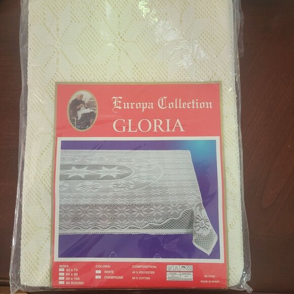 Europa Collection Gloria Tablecloth Champagne Color 60% Cotton 40% Polyester 52x - Picture 1 of 5
